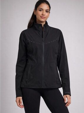 Lululemon Black Reflective Running Jacket Full Zip Activewear Size 10